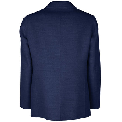 Made in Italy Blue Wool Vergine Blazer - IT48 | M