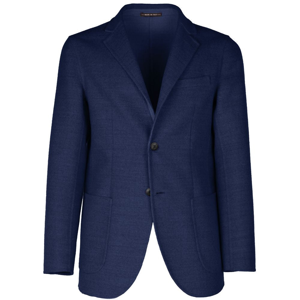 Made in Italy Blue Wool Vergine Blazer - IT48 | M