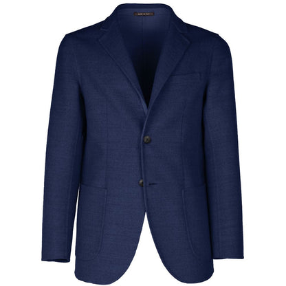 Made in Italy Blue Wool Vergine Blazer - IT48 | M