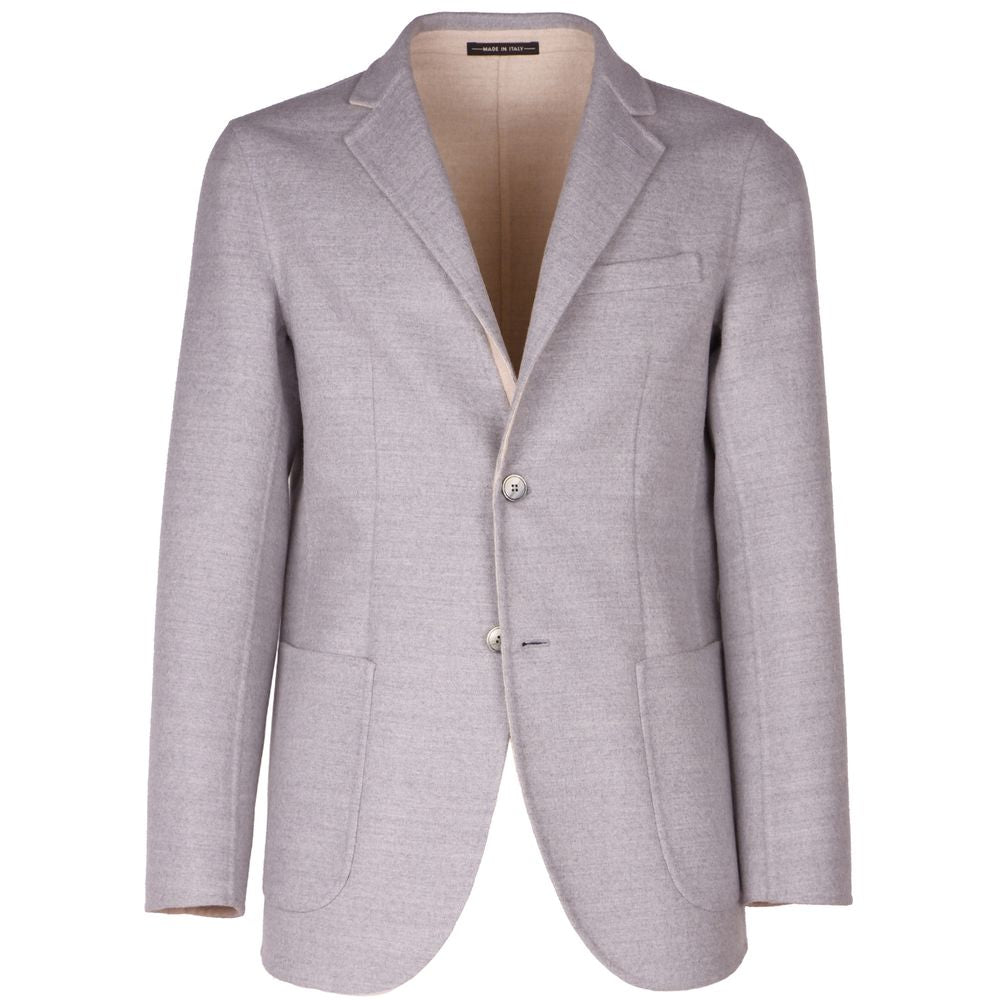 Made in Italy Gray Wool Vergine Blazer - IT54 | XXL