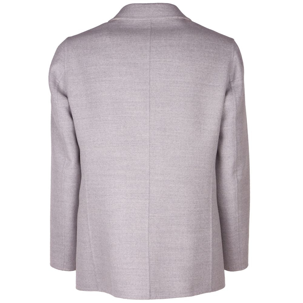 Made in Italy Gray Wool Vergine Blazer - IT54 | XXL