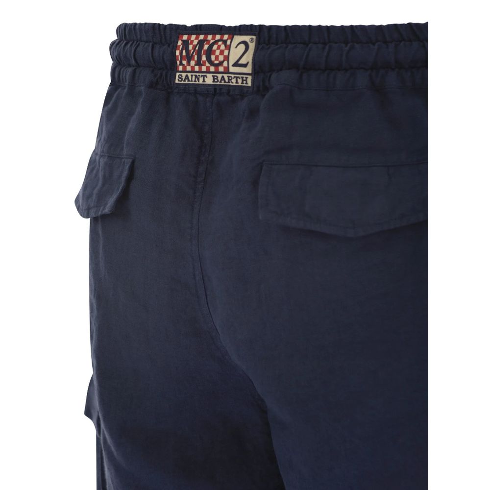 MC2 Saint Barth Blue Linen Short - S