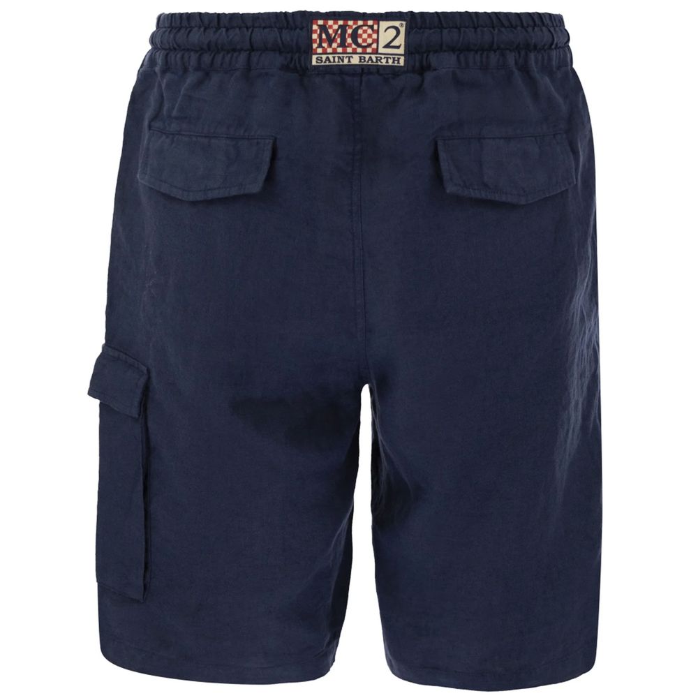 MC2 Saint Barth Blue Linen Short - S