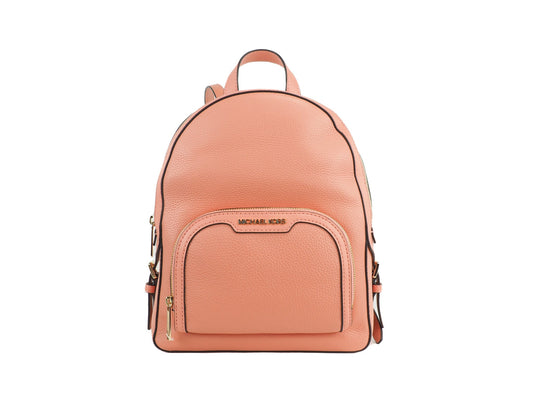 Michael Kors Jaycee Medium Sherbert Pebbled Leather Zip Pocket Backpack Bookbag