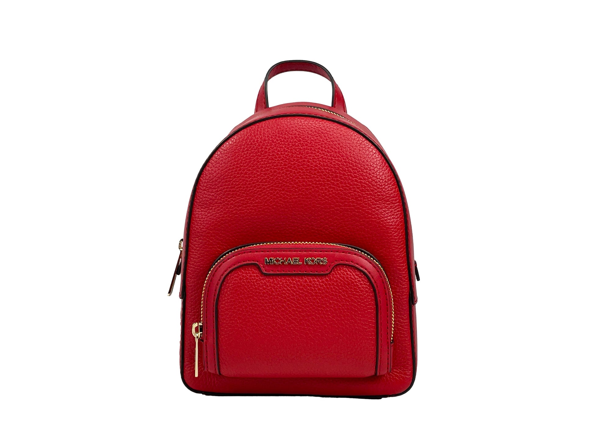 Michael Kors Jaycee Mini XS Leather Zip Pocket Backpack Red