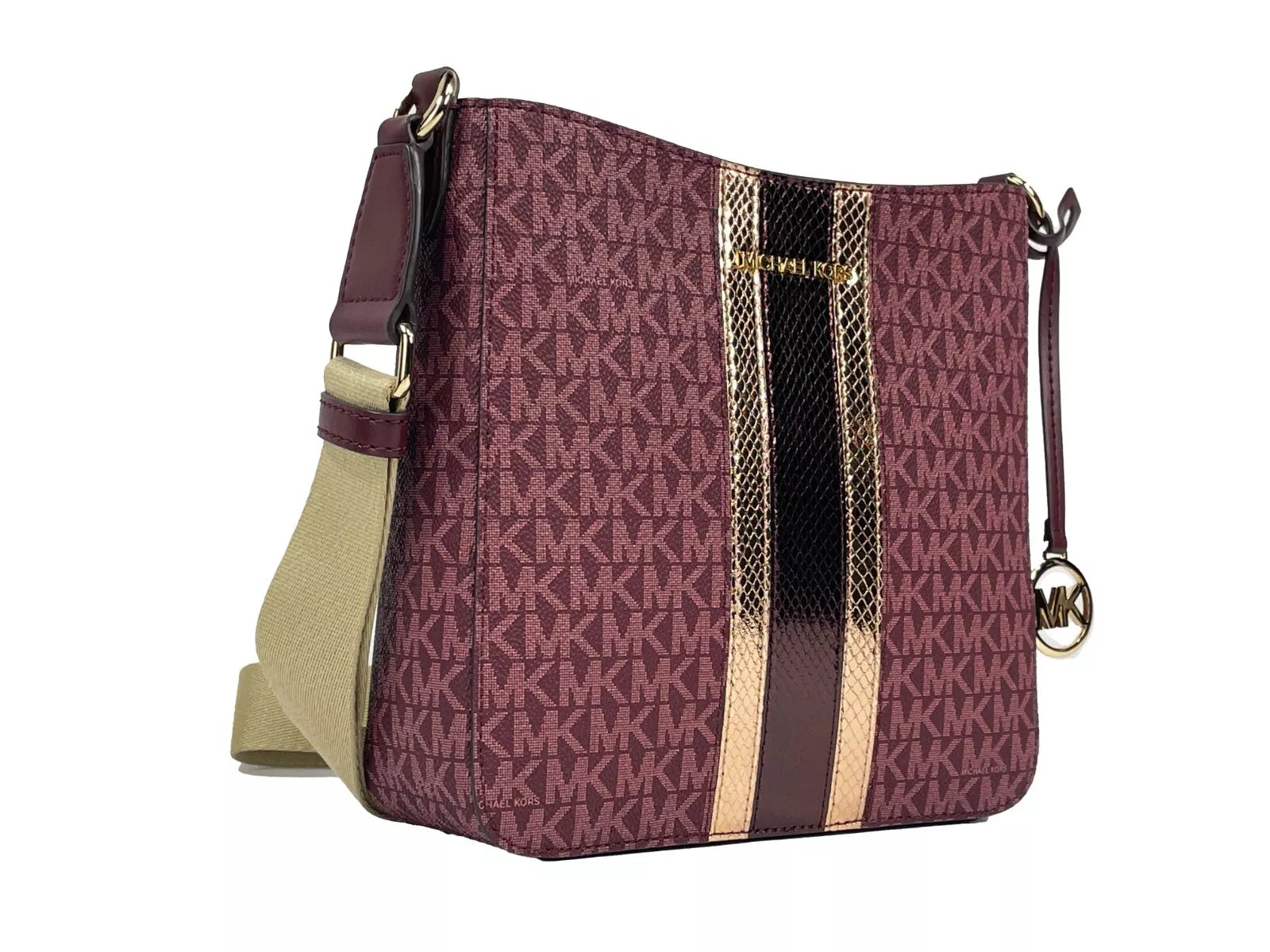 Michael Kors Jet Set Small Messenger Crossbody Bag Rogue Sombre Maroon