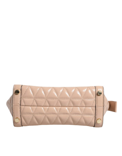 Michael Kors Peach Quilted Leather Logo Crossbody VIVIANNE Messenger Bag