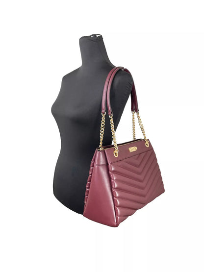 Michael Kors Whitney Medium Chain Shoulder Bag Purse Oxblood