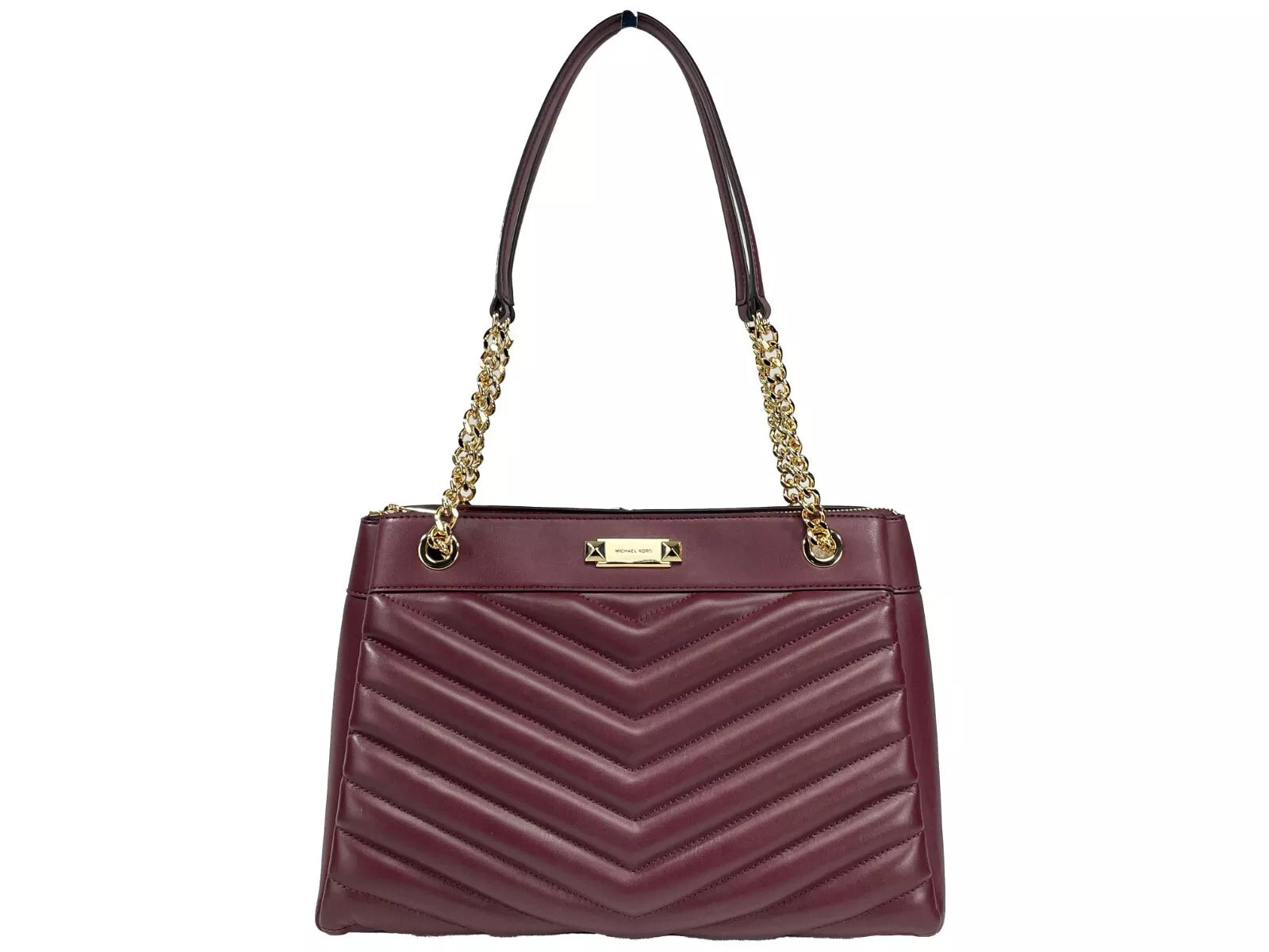 Michael Kors Whitney Medium Chain Shoulder Bag Purse Oxblood