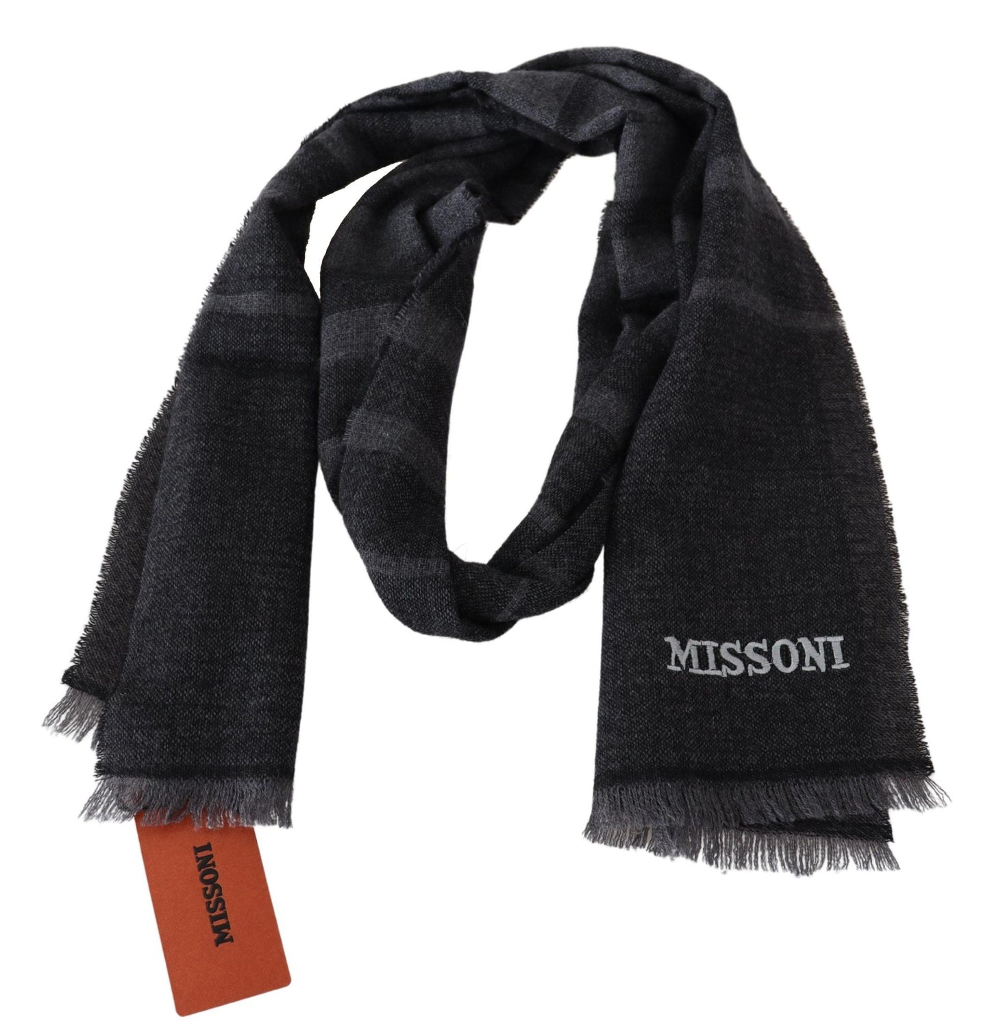 Missoni Elegant Wool Scarf with Signature Stripes