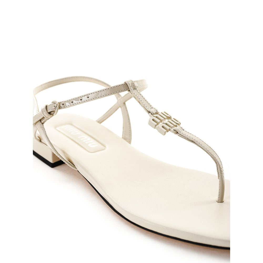 Miu Miu Beige Vernice Sandal - EU37.5/US7.5