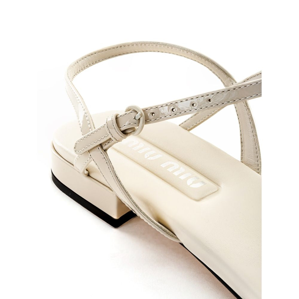 Miu Miu Beige Vernice Sandal - EU37.5/US7.5