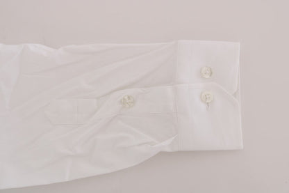 Moschino Elegant White Slim-Fit Cotton Shirt