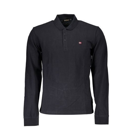 Napapijri Black Cotton Men Polo Shirt - S