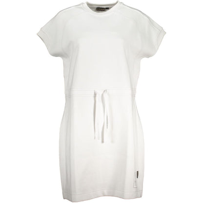 Napapijri Chic White Crew Neck Sporty Dress with Logo - XS