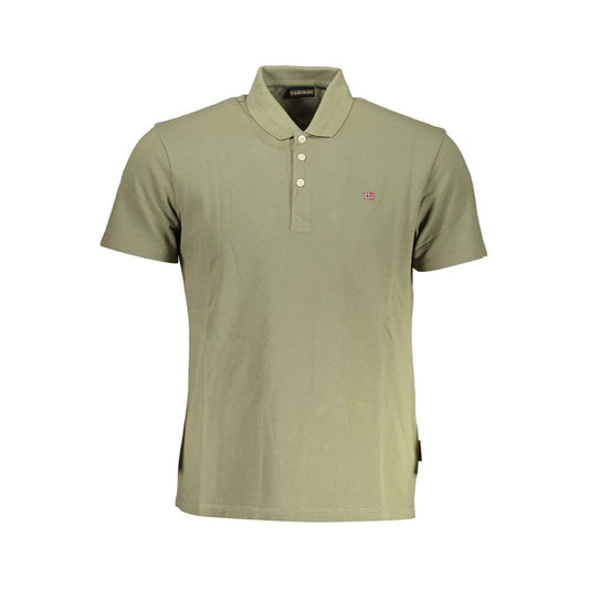 Napapijri Green Cotton Mens Polo Shirt - M