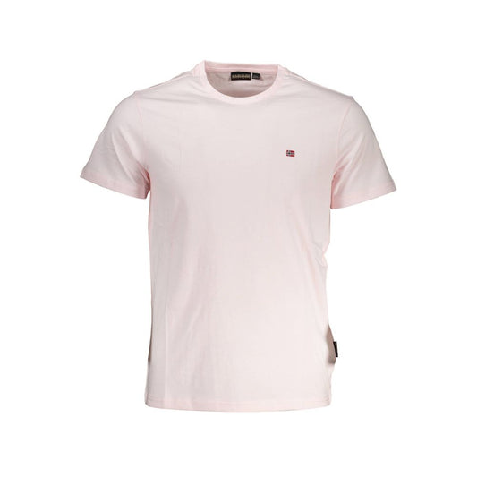 Napapijri Pink Cotton Men T-Shirt - XXL