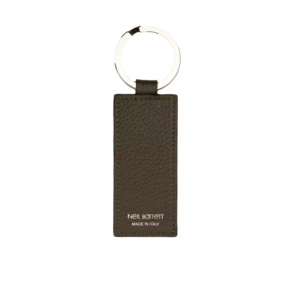 Neil Barrett Green Leather Men Keychain