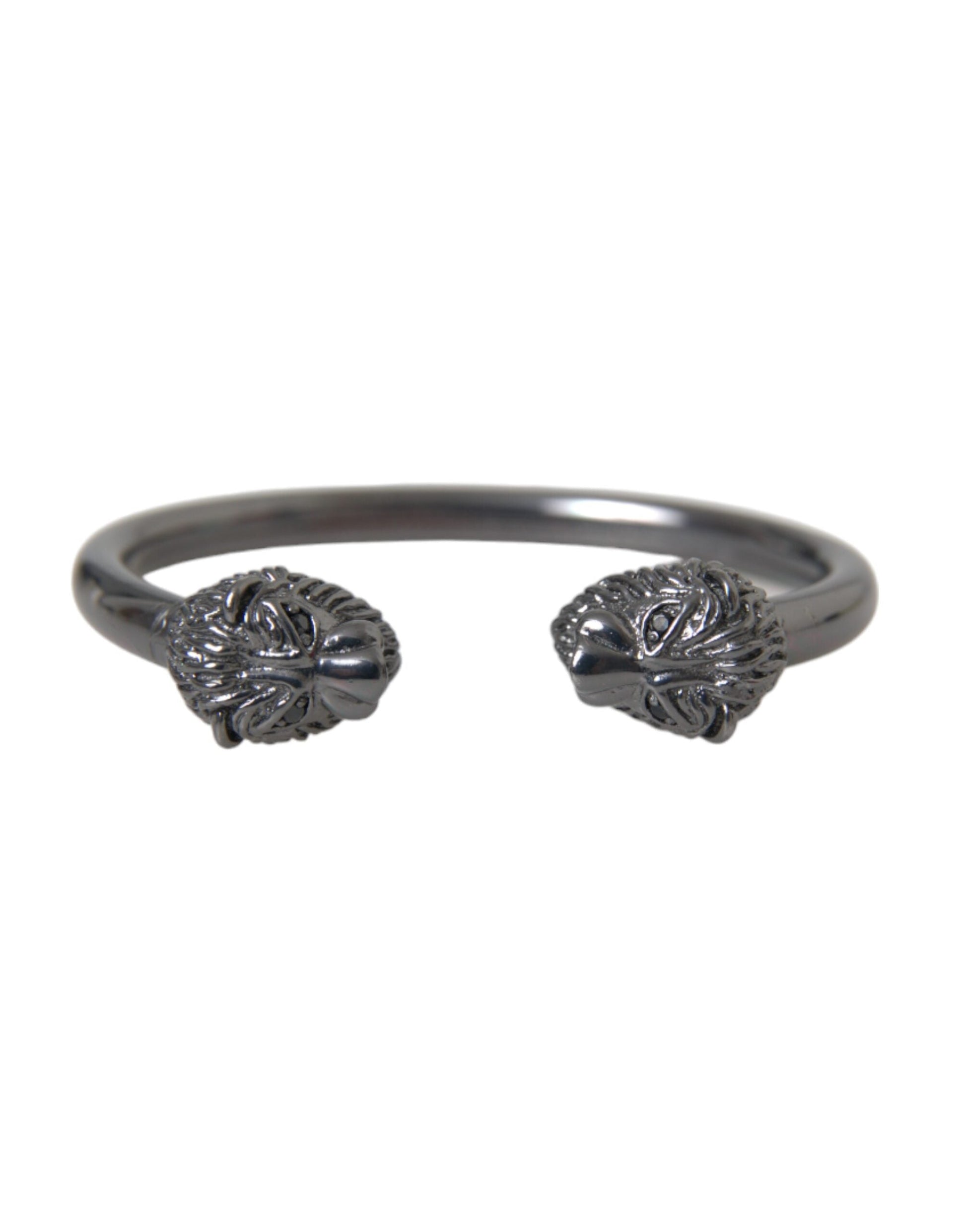 Nialaya Black Rhodium Lion Bangle Bracelet Women - S