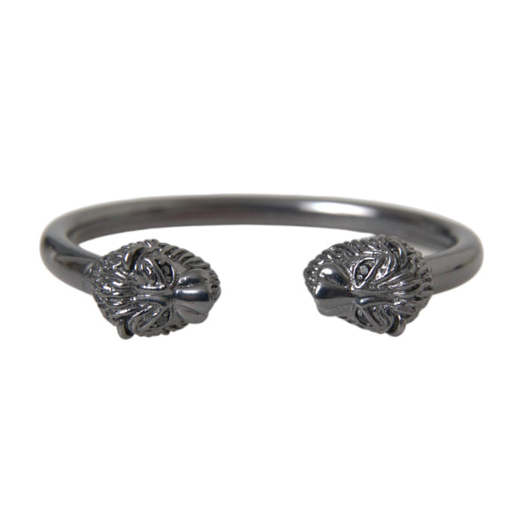 Nialaya Black Rhodium Lion Bangle Bracelet Women - S