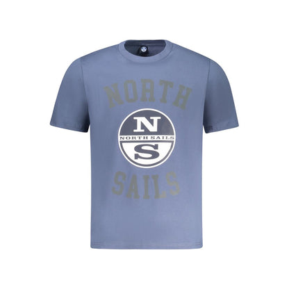 North Sails Blue Cotton Men T-Shirt - S