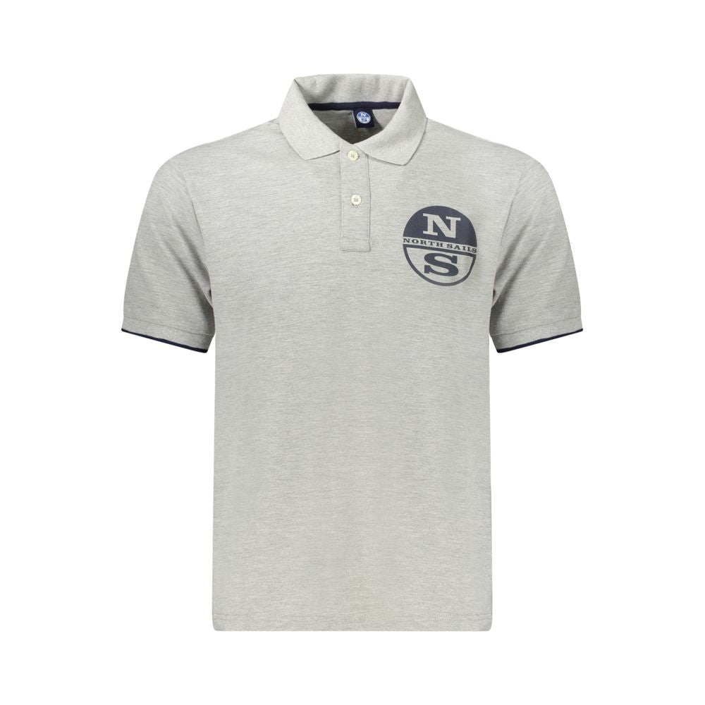 North Sails Gray Cotton Men Polo Shirt - S