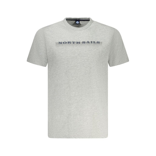 North Sails Gray Cotton Men T-Shirt - S