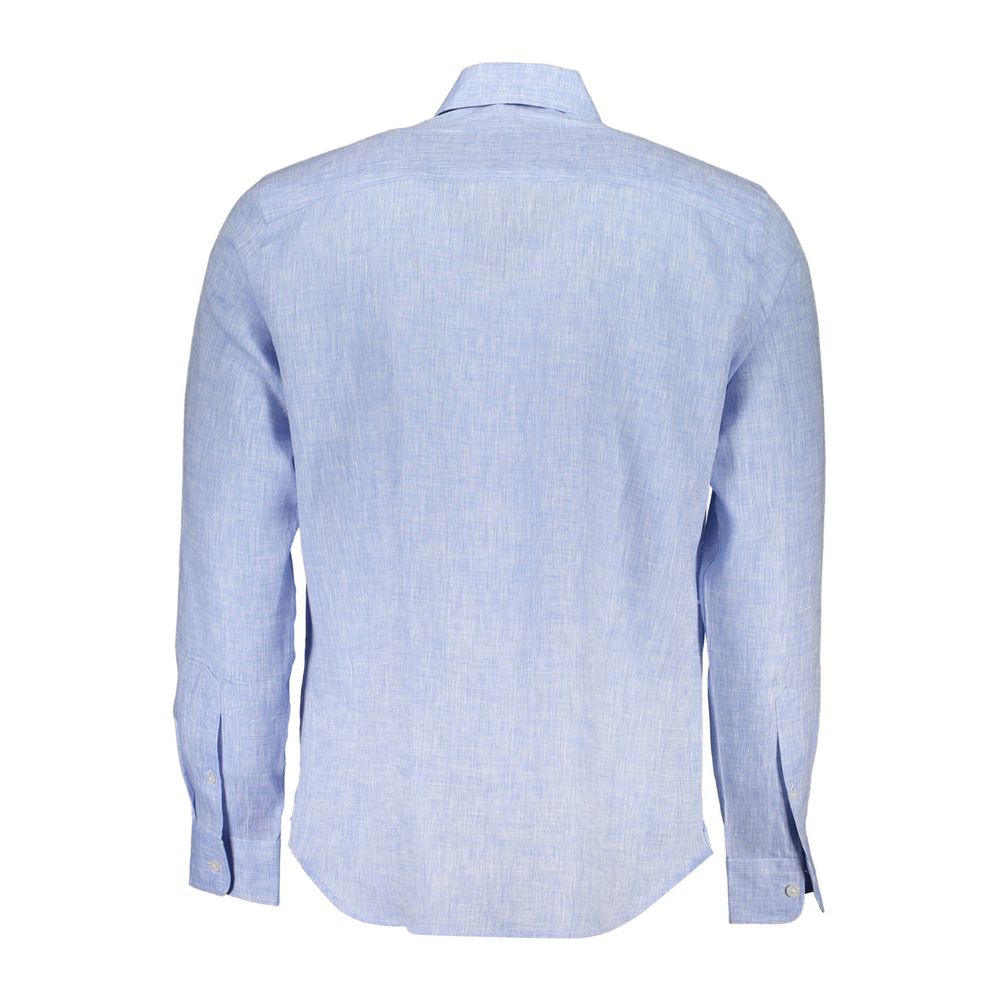 North Sails Light Blue Linen Men Shirt - M