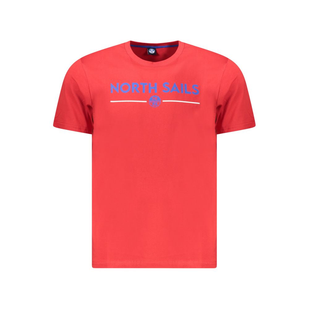 North Sails Red Cotton Men T-Shirt - S