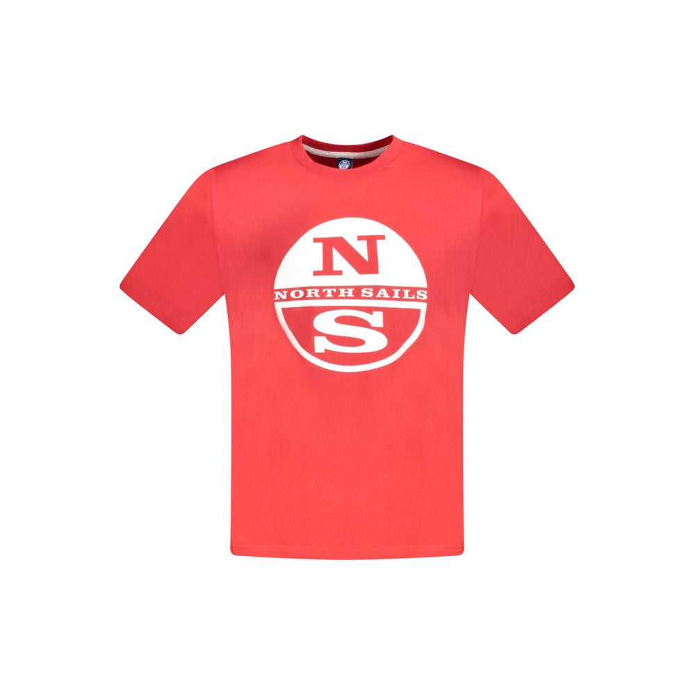 North Sails Red Cotton Men T-Shirt - S