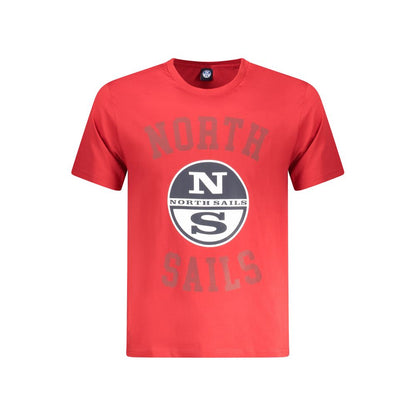 North Sails Red Cotton Men T-Shirt - S