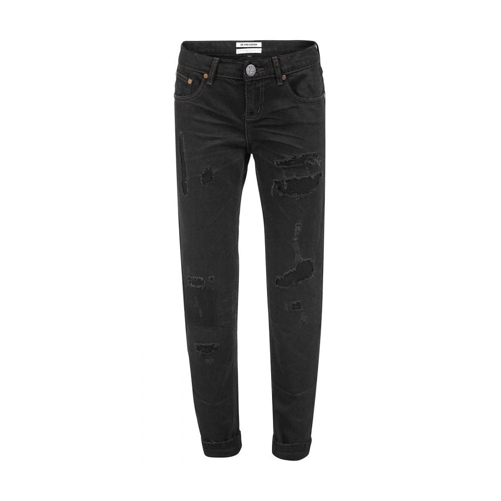 One Teaspoon Chic Black Distressed Patched Jeans - W25