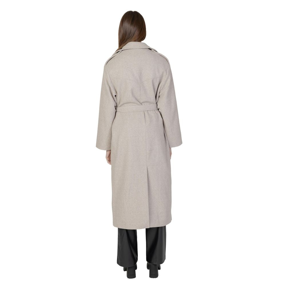 Only Beige Polyester Jackets & Coat - XL