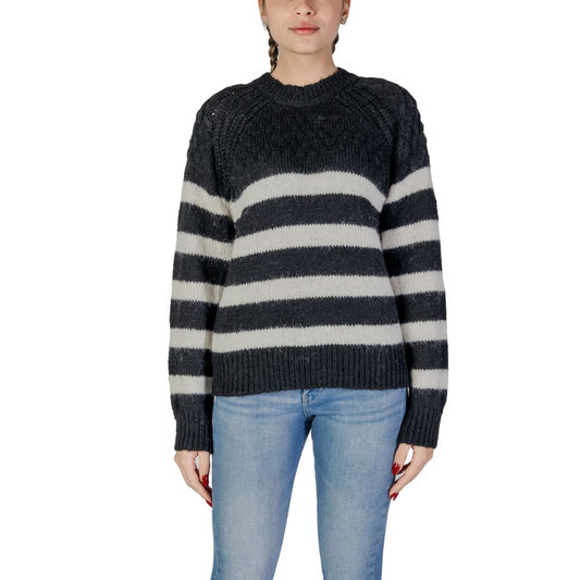 Only Black And White Polyester Polyester Sweater