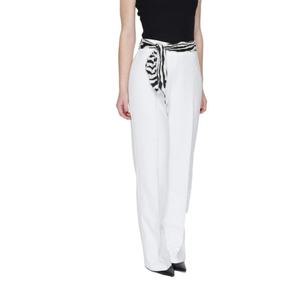 Only White Polyester Jeans & Pant