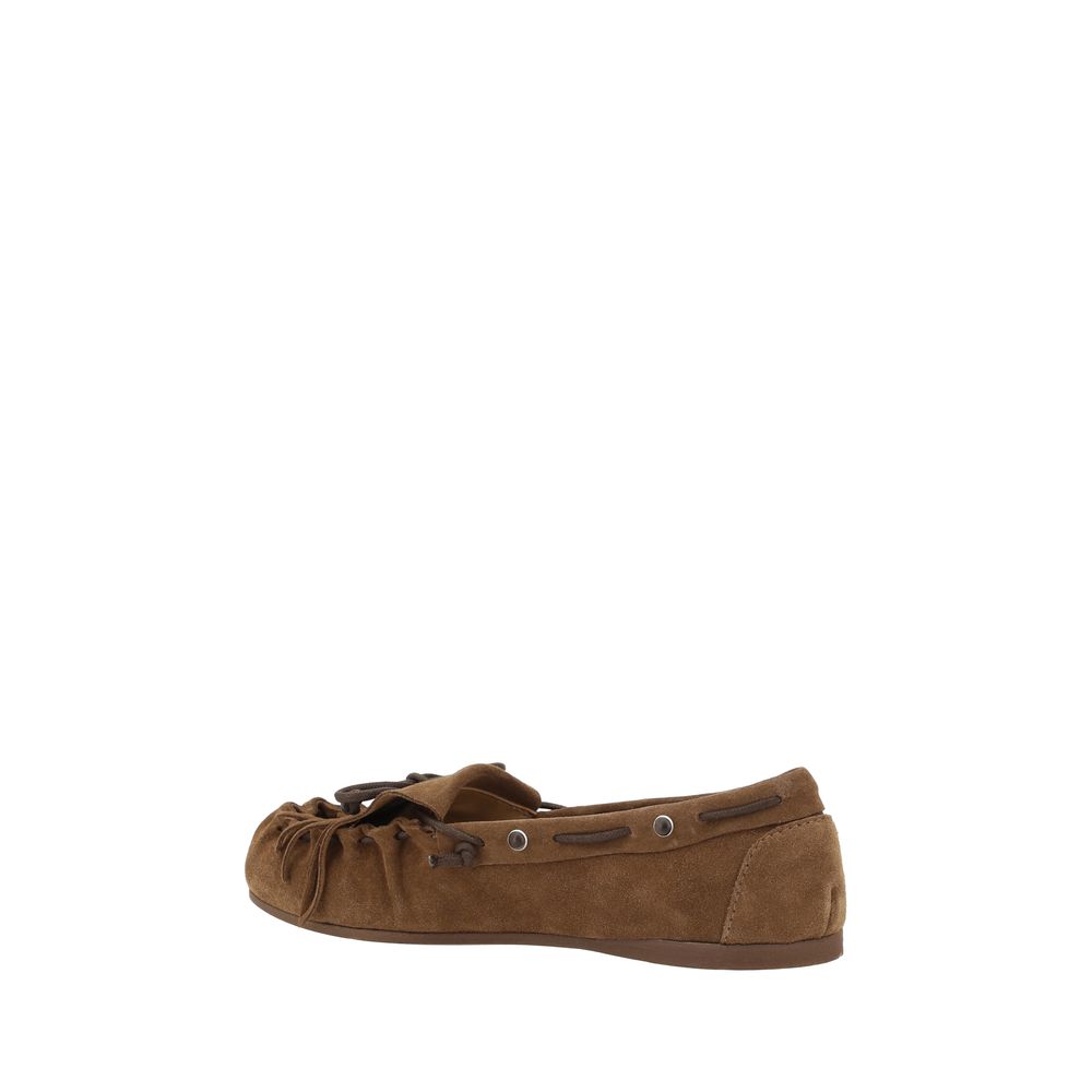 P.A.R.O.S.H. Suede leather Loafers with fringes - EU36/US6