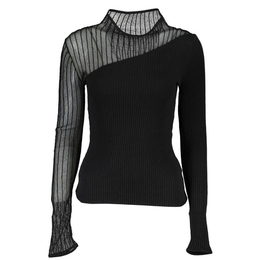 Patrizia Pepe Elegant Crew Neck Sweater with Contrast Details - XS