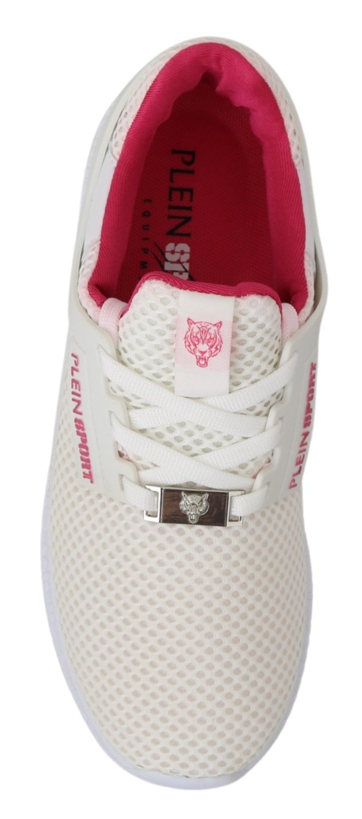 Philipp Plein Chic White Becky Sneakers with Pink Accents - EU37/US6.5