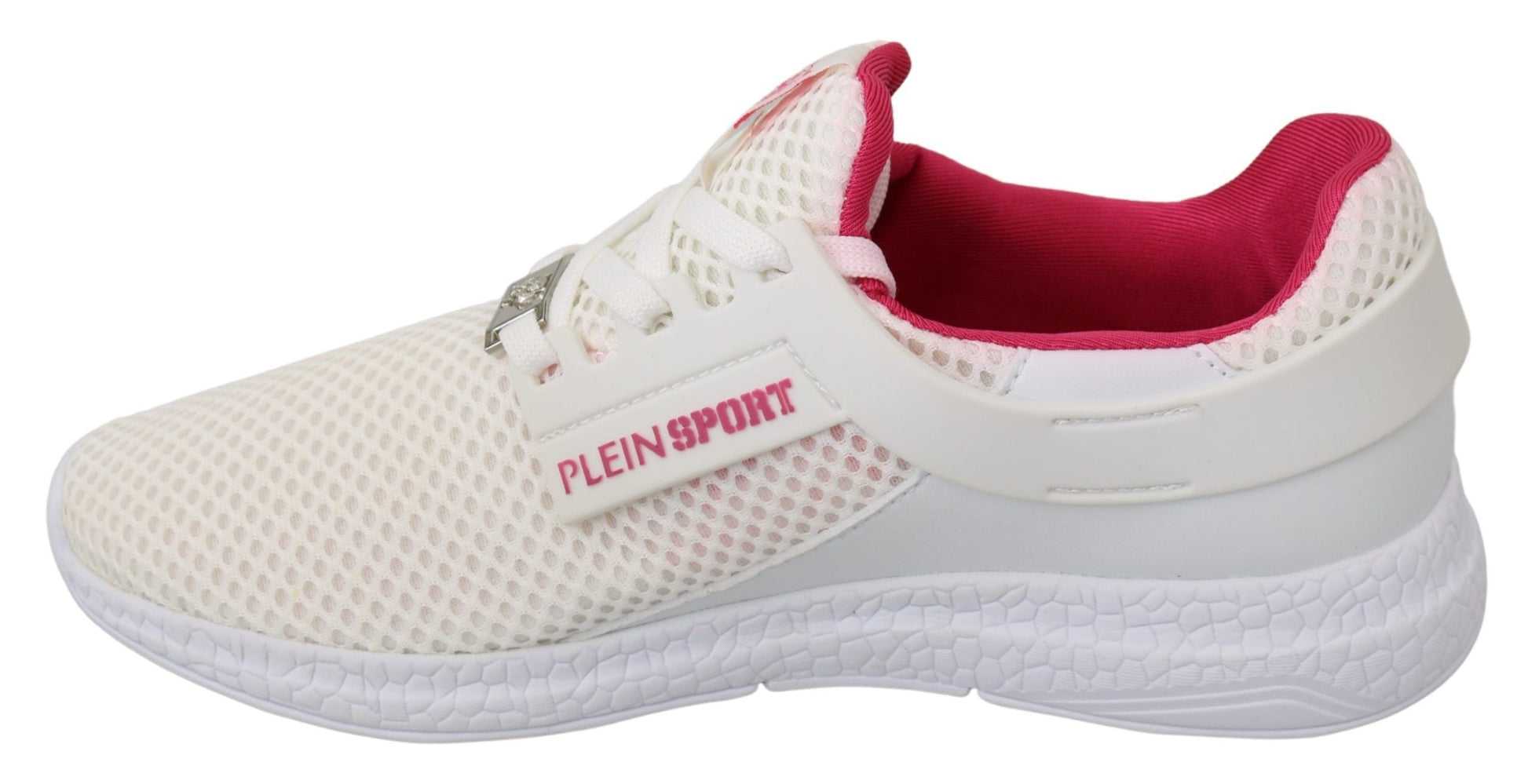 Philipp Plein Chic White Becky Sneakers with Pink Accents - EU37/US6.5