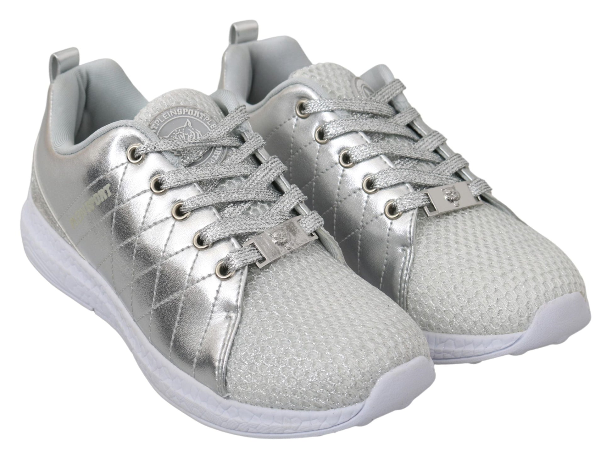 Philipp Plein Sleek Silver Sneakers for Trendsetters