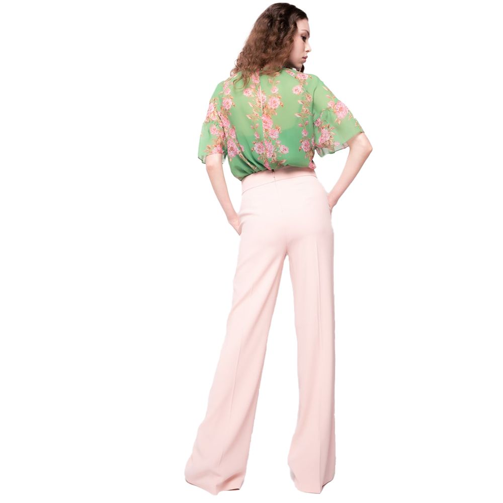 PINKO Pink Polyester Women Pants with Gold Detail