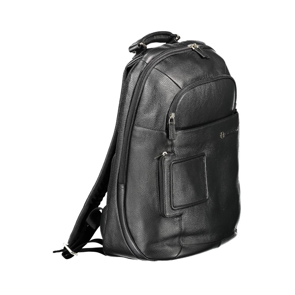 Piquadro Black Leather Men Backpack