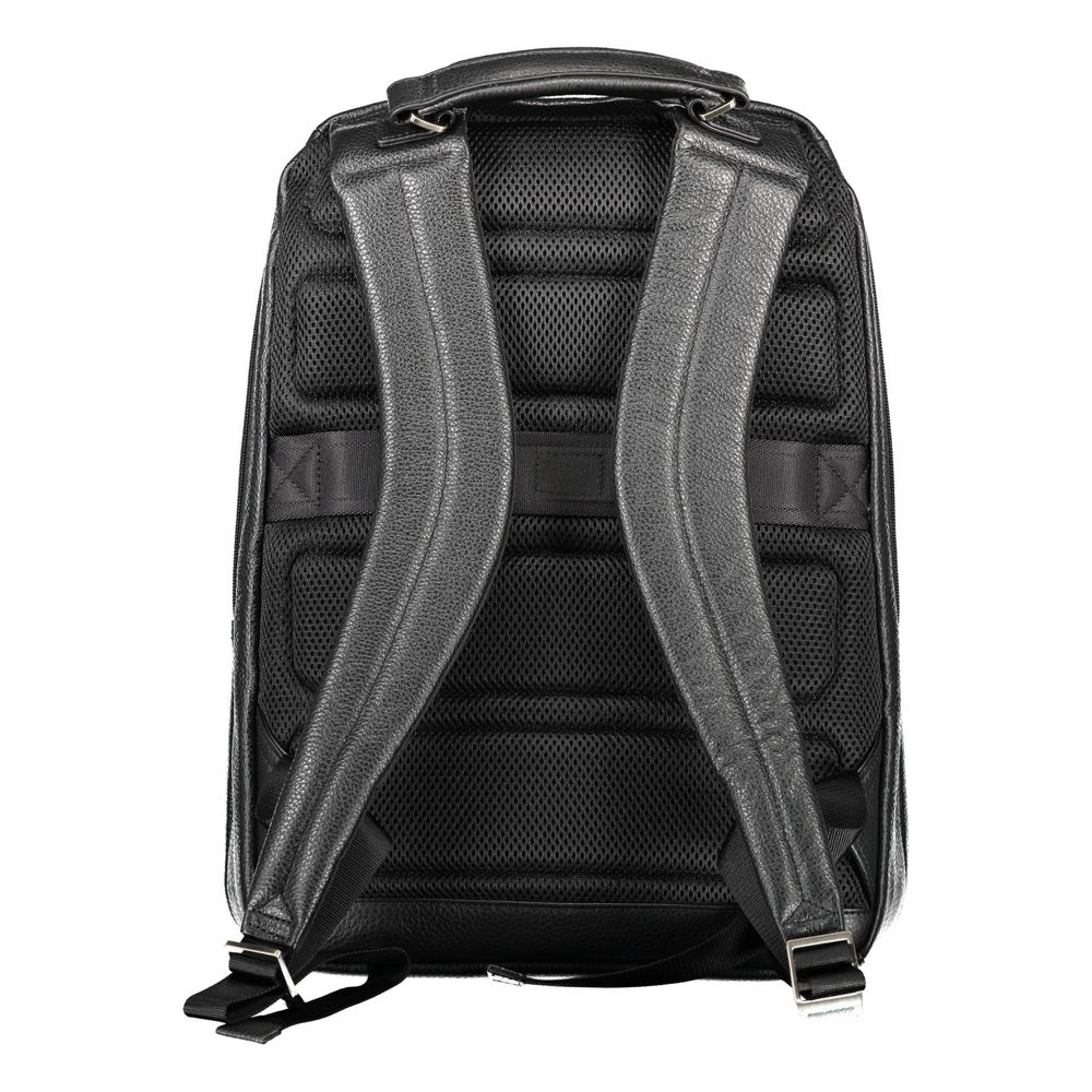 Piquadro Black Leather Men Backpack