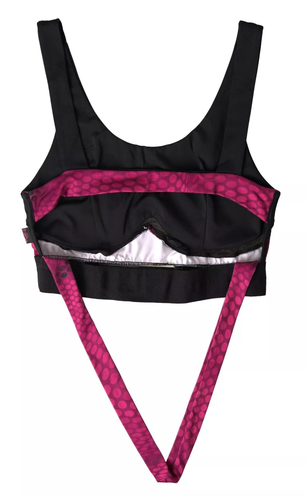 Plein Sport Sleek Black Sports Bra with Fuchsia Accent - IT44 | L