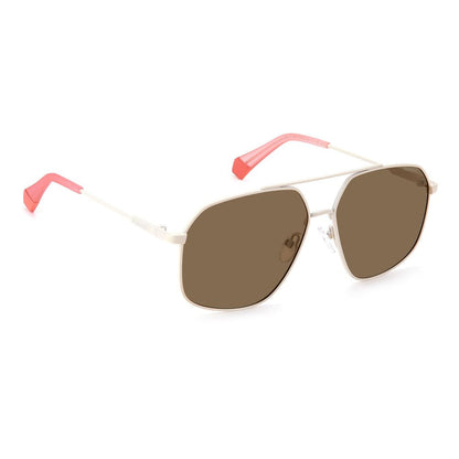 Polaroid Beige Stainless Steel Sunglasses