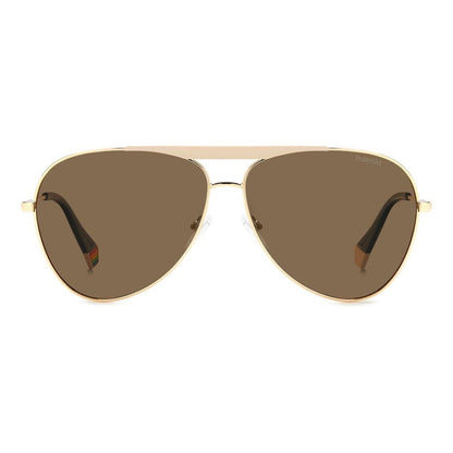 Polaroid Gold Stainless Steel Sunglasses