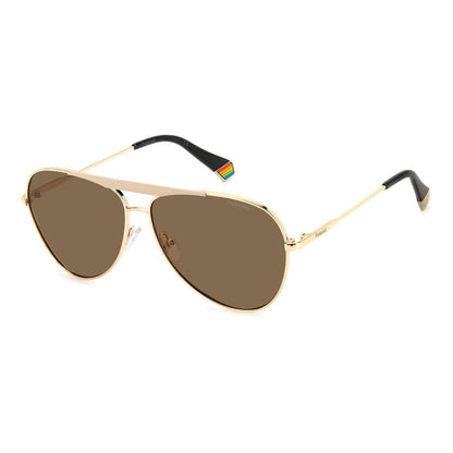 Polaroid Gold Stainless Steel Sunglasses