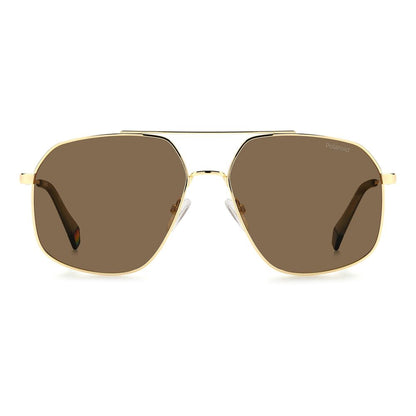 Polaroid Gold Stainless Steel Sunglasses