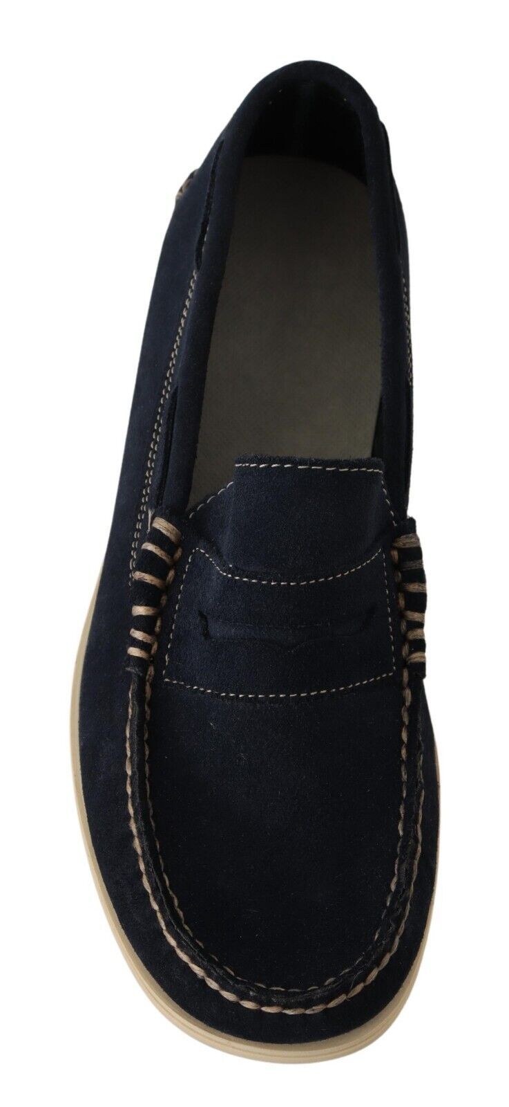 Pollini Chic Suede Blue Moccasins for Men - EU40/US7