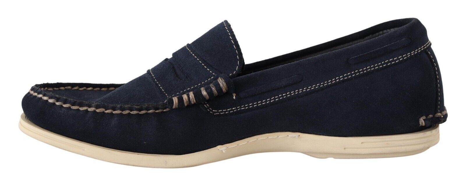 Pollini Chic Suede Blue Moccasins for Men - EU40/US7